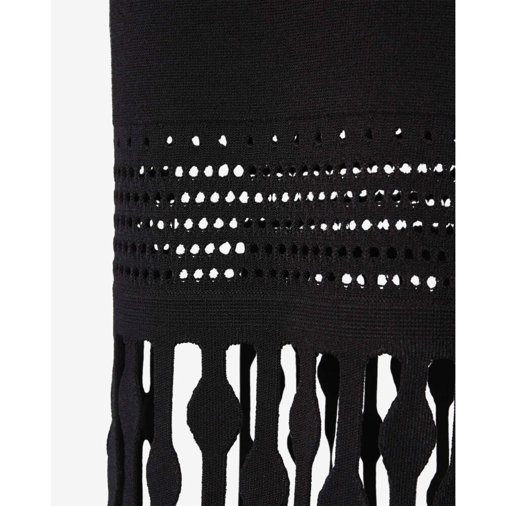 SIMKHAI Signa Lattice Fringe Midi Knit Tank Dress in Black NWOT Size XL - Picture 12 of 14